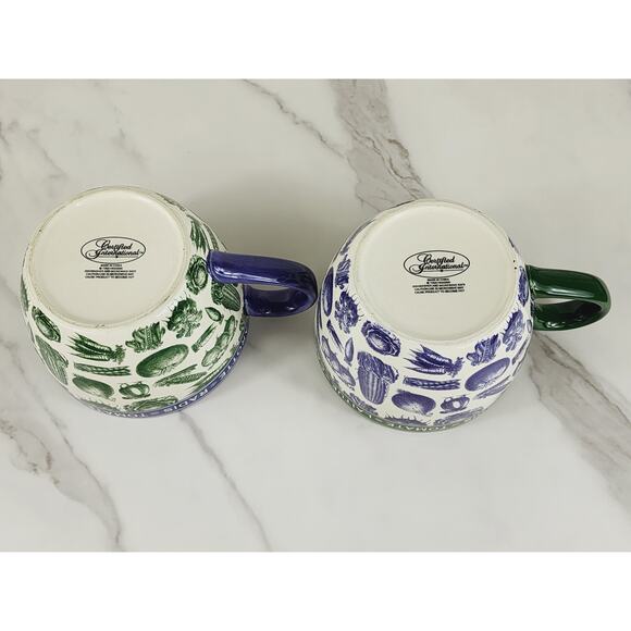 Certified International Soup Bowl Green Purple 4" Vegetables Design Ceramic x2 - Picture 12 of 13